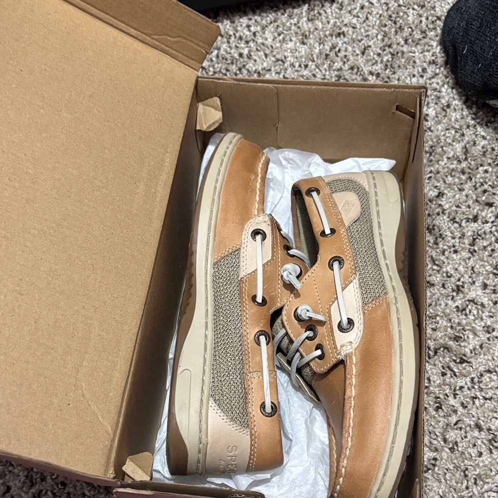 Sperry Men's Brown and Cream Boat Shoes